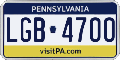 PA license plate LGB4700
