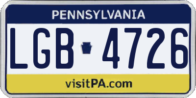 PA license plate LGB4726