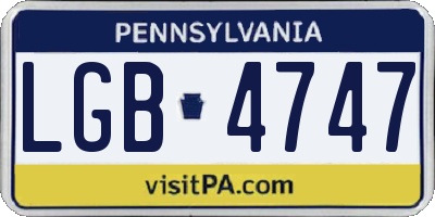 PA license plate LGB4747