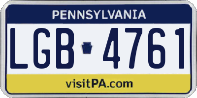 PA license plate LGB4761