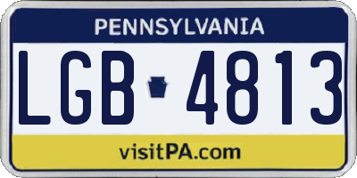 PA license plate LGB4813