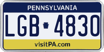 PA license plate LGB4830