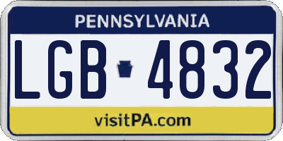 PA license plate LGB4832
