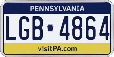 PA license plate LGB4864