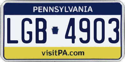 PA license plate LGB4903