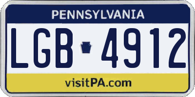 PA license plate LGB4912