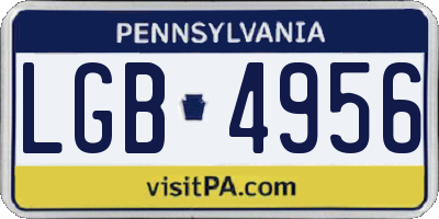 PA license plate LGB4956