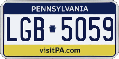 PA license plate LGB5059