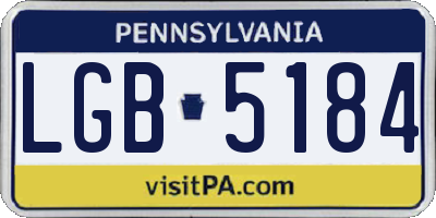 PA license plate LGB5184