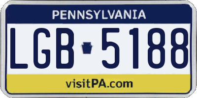 PA license plate LGB5188