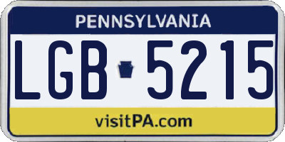 PA license plate LGB5215