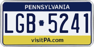 PA license plate LGB5241