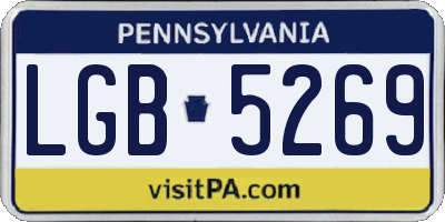 PA license plate LGB5269