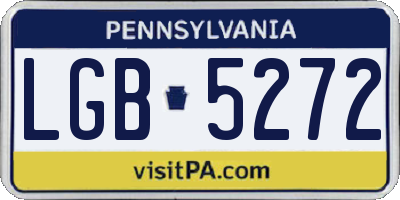 PA license plate LGB5272