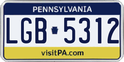 PA license plate LGB5312