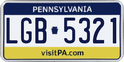 PA license plate LGB5321