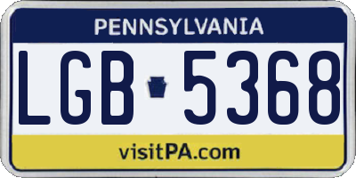 PA license plate LGB5368