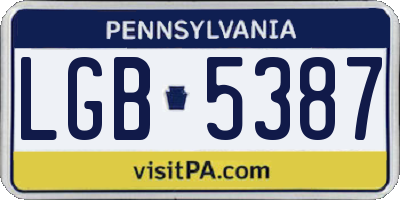 PA license plate LGB5387