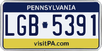 PA license plate LGB5391