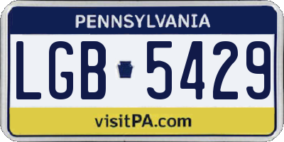 PA license plate LGB5429