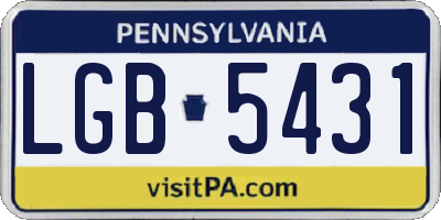 PA license plate LGB5431