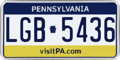 PA license plate LGB5436