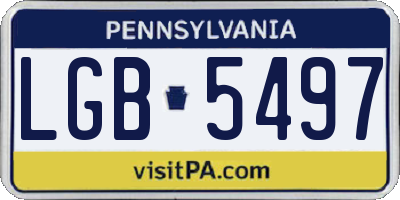 PA license plate LGB5497