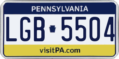 PA license plate LGB5504
