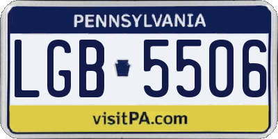PA license plate LGB5506