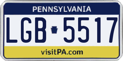 PA license plate LGB5517