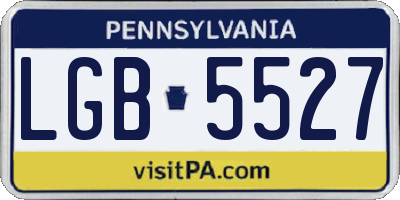 PA license plate LGB5527