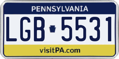 PA license plate LGB5531