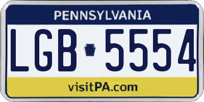 PA license plate LGB5554
