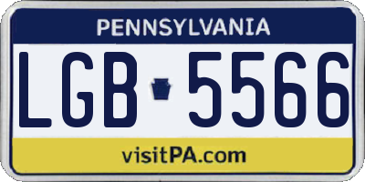 PA license plate LGB5566