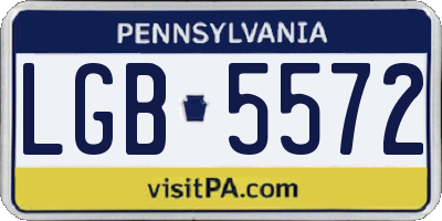 PA license plate LGB5572