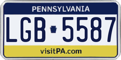 PA license plate LGB5587
