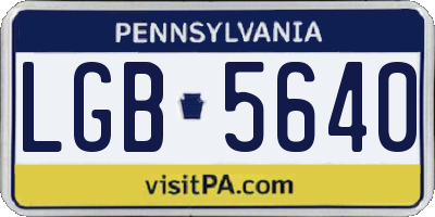 PA license plate LGB5640