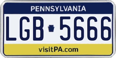 PA license plate LGB5666