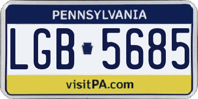 PA license plate LGB5685