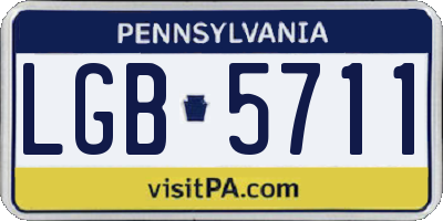 PA license plate LGB5711