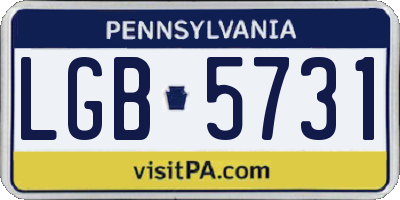 PA license plate LGB5731