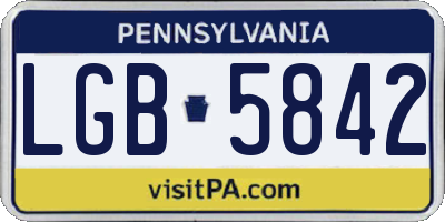 PA license plate LGB5842