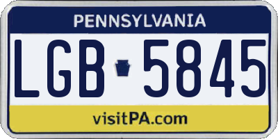 PA license plate LGB5845