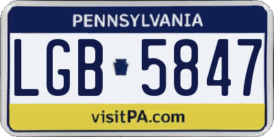 PA license plate LGB5847