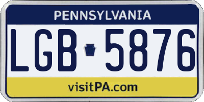 PA license plate LGB5876