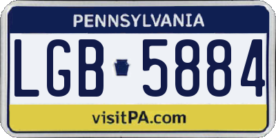 PA license plate LGB5884