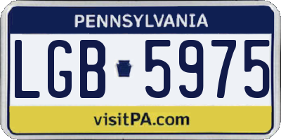 PA license plate LGB5975