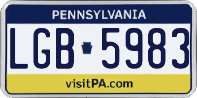 PA license plate LGB5983
