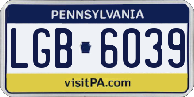 PA license plate LGB6039