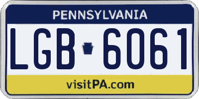 PA license plate LGB6061